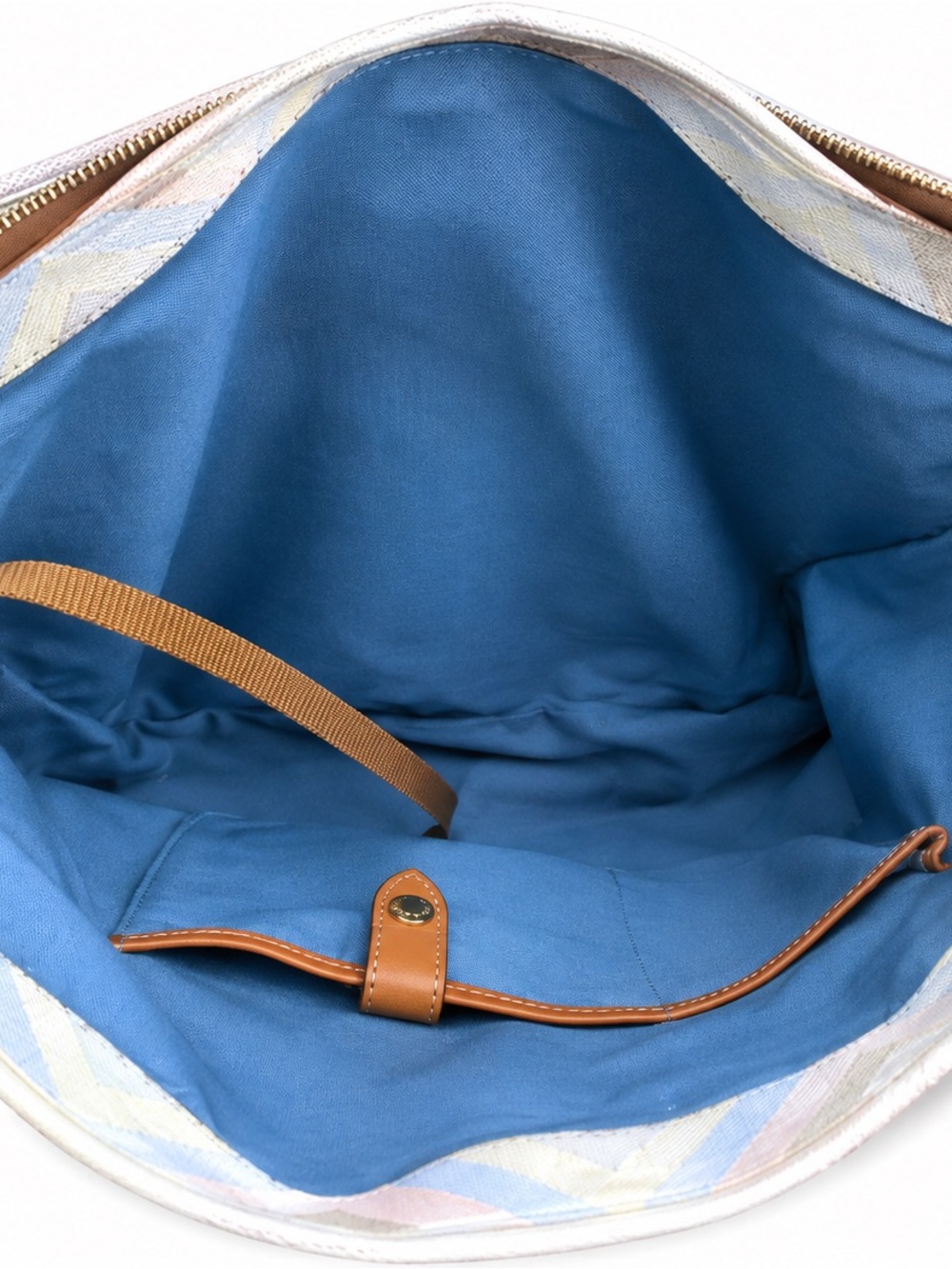 Dooney & Bourke Pastel Chevron Dover Tote with Tan Leather Straps - Picture 8 of 8
